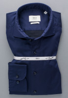 Eterna shirt SLIM FIT TWILL dark blue with Shark collar in narrow cut