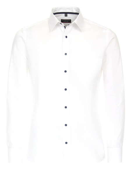 Chemise Redmond MODERN FIT STRUCTURE blanc avec col Kent en coupe moderne