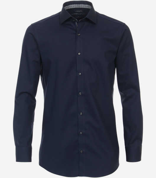 Venti overhemd MODERN FIT HYPERFLEX donkerblauw met Kent-kraag in moderne snit