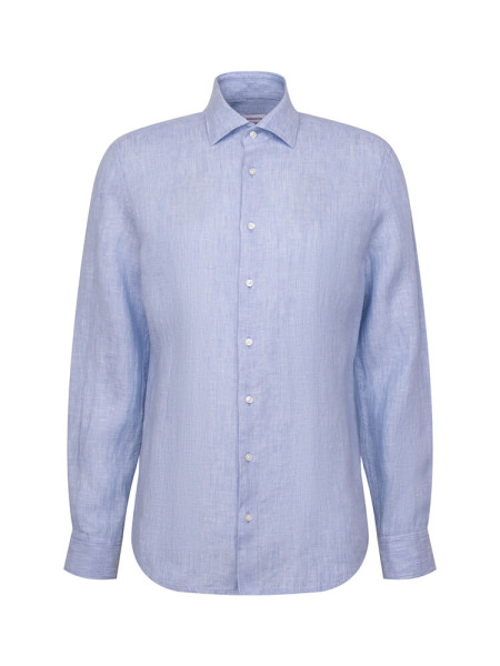 SEIDENSTICKER Slim Fit Hemd Hellblau New Kent Leinen
