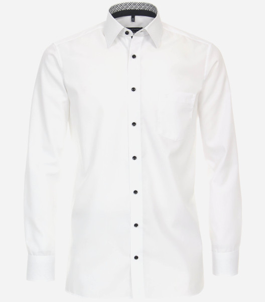CasaModa shirt COMFORT FIT UNI POPELINE white with Kent collar in classic cut