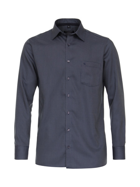 CASAMODA shirt COMFORT FIT STRUCTURE dark blue with Kent collar in classic cut