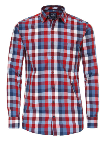 Redmond overhemd REGULAR FIT TWILL rood met Button Down-kraag in klassieke snit