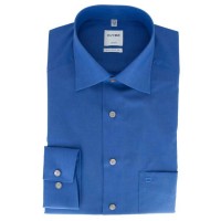 OLYMP Luxor comfort fit shirt CHAMBRAY medium blue with New Kent collar in classic cut