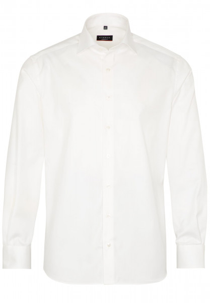 Eterna shirt MODERN FIT TWILL beige with Classic Kent collar in modern cut