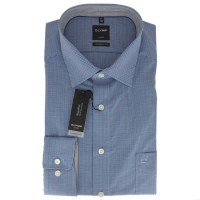 OLYMP Luxor modern fit shirt OFFICE dark blue with New Kent collar in modern cut