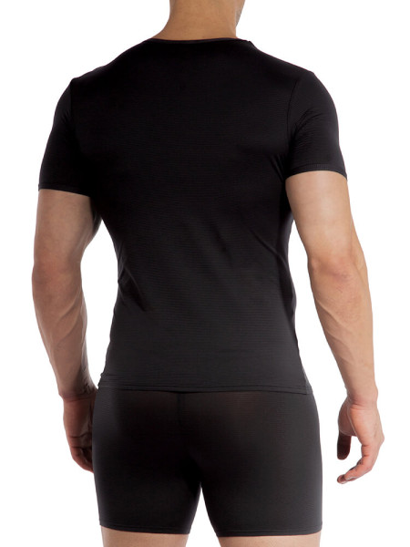 OLAF BENZ Regular Fit Schwarz Microfaser