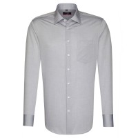 Seidensticker REGULAR shirt CHAMBRAY grey with Business Kent collar in modern cut