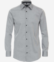 Venti shirt MODERN FIT UNI POPELINE grey with Kent collar in modern cut