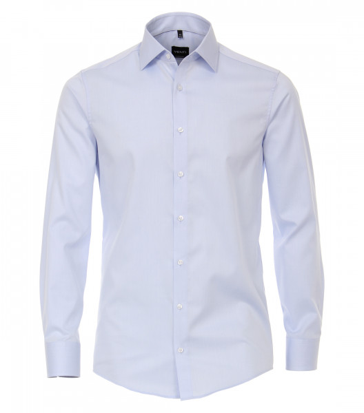 Venti shirt MODERN FIT UNI POPELINE light blue with Kent collar in modern cut