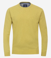Redmond Pullover REGULAR FIT STRICK gelb mit Rundhals Kragen in klassischer Schnittform