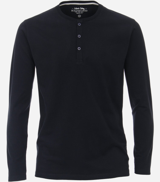 Redmond T-Shirt REGULAR FIT JERSEY dunkelblau mit V-Ausschnitt Kragen in klassischer Schnittform