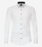 Redmond shirt SLIM FIT STRUCTURE white with Button Down collar in narrow cut