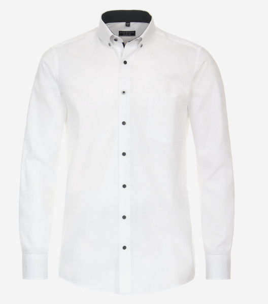 Redmond shirt COMFORT FIT STRUCTURE white with Button Down collar in classic cut