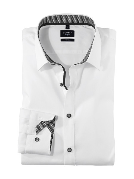 OLYMP shirt SUPER SLIM UNI STRETCH white with Urban Kent collar in super slim cut