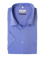 Chemise Marvelis COMFORT FIT CHAMBRAY bleu moyen avec col Nouveau Kent en coupe classique