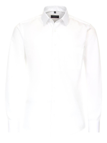 Chemise Redmond MODERN FIT TWILL blanc avec col Kent en coupe moderne
