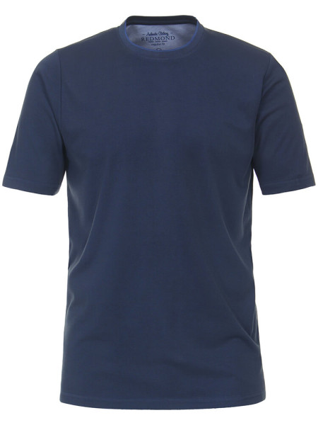 Redmond t-shirt REGULAR FIT JERSEY dark blue with Round neck collar in classic cut