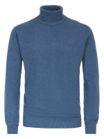 Redmond sweater REGULAR FIT MELANGE medium blue with Turtleneck collar in classic cut