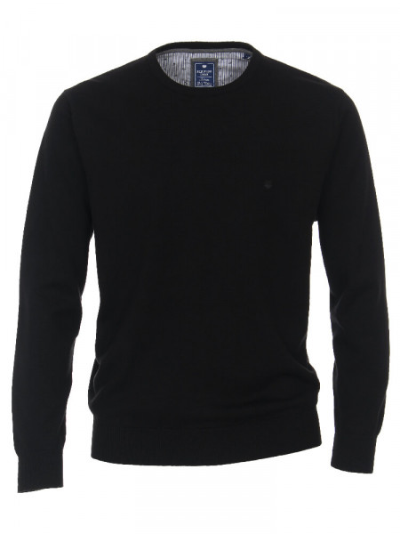 Redmond jumper REGULAR FIT MELANGE black with Crew neck collar in classic cut