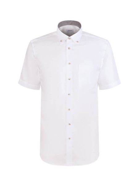 SEIDENSTICKER Regular Fit Hemd Hellbeige Button-Down Struktur