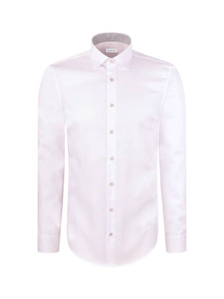 SEIDENSTICKER Slim Fit Hemd Hellbeige New Kent Struktur