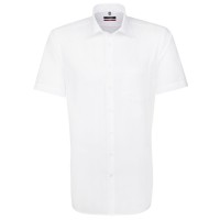 Seidensticker REGULAR shirt UNI POPELINE white with Business Kent collar in modern cut