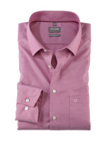 Olymp Hemd COMFORT FIT FAUX UNI rosa mit Global Kent Kragen in klassischer Schnittform