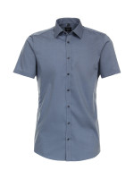 Chemise Venti BODY FIT UNI POPELINE bleu moyen avec col Kent en coupe étroite