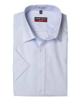 Marvelis BODY FIT Hemd UNI POPELINE hellblau mit New York Kent Kragen in schmaler Schnittform