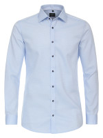 Venti shirt BODY FIT STRUCTURE light blue with Kent collar in modern cut