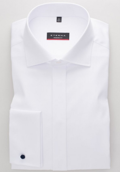 Eterna Hemd MODERN FIT TWILL weiss mit Classic Kent Kragen in moderner Schnittform