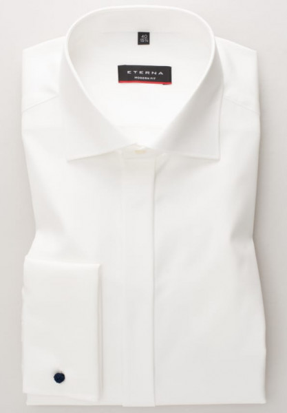 Eterna Hemd MODERN FIT TWILL beige mit Classic Kent Kragen in moderner Schnittform
