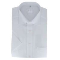 Chemise OLYMP Luxor comfort fit UNI POPELINE blanc avec col Nouveau Kent en coupe classique