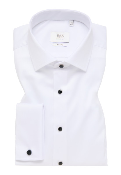 Eterna shirt SLIM FIT TWILL white with Cutaway collar in narrow cut