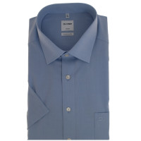 Chemise OLYMP Luxor comfort fit CHAMBRAY bleu clair avec col Nouveau Kent en coupe classique