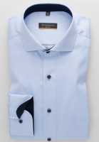 Eterna shirt SLIM FIT TWILL light blue with Shark collar in narrow cut