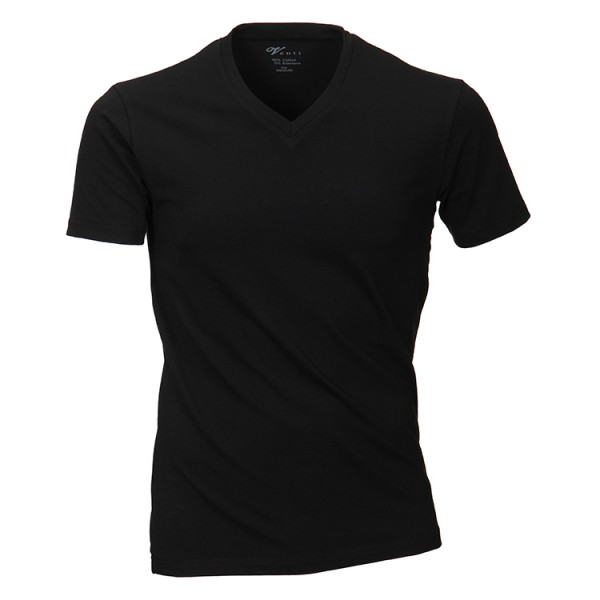 Venti T-shirt in black with v-neck in a double pack