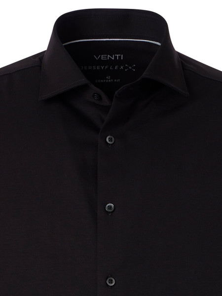 VENTI Comfort Fit Hemd Schwarz Kent Jersey - Ansicht 1