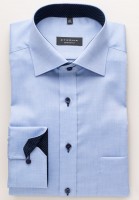 Eterna shirt COMFORT FIT FINE OXFORD medium blue with Classic Kent collar in classic cut