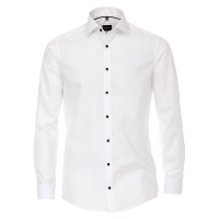 Venti shirt MODERN FIT UNI POPELINE white with Kent collar in modern cut