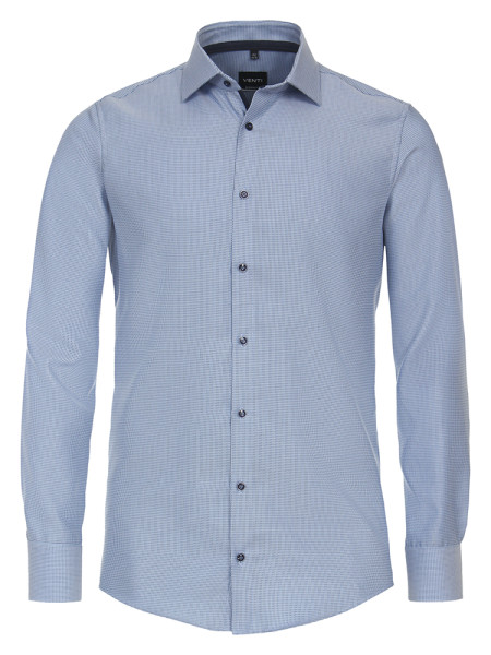 Venti overhemd MODERN FIT STRUCTUUR lichtblauw met Kent-kraag in moderne snit