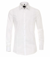 Venti shirt BODY FIT UNI POPELINE white with Kent collar in narrow cut