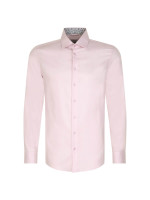 Chemise Seidensticker SLIM TWILL rose avec col Nouveau Kent en coupe étroite