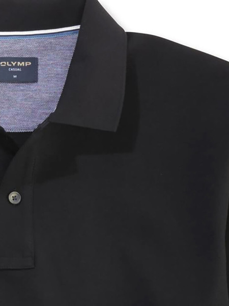 OLYMP Poloshirt Schwarz Piqué