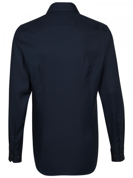 SEIDENSTICKER Slim Fit Hemd Dunkelblau Business Kent Struktur