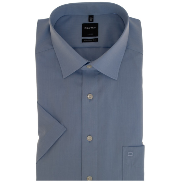 OLYMP Luxor modern fit shirt CHAMBRAY light blue with New Kent collar in modern cut