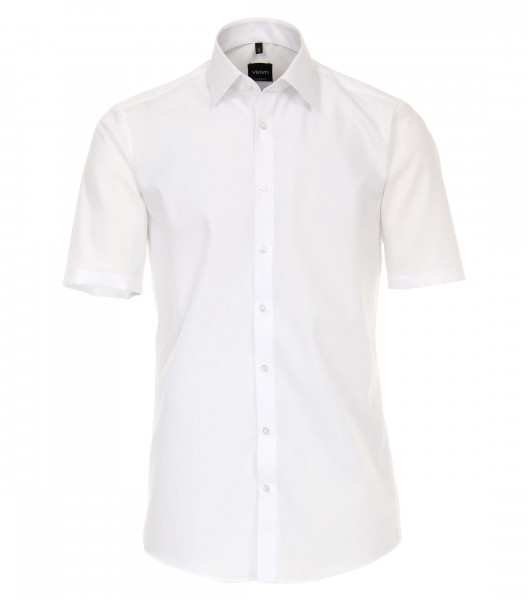 Venti shirt MODERN FIT UNI POPELINE white with Kent collar in modern cut