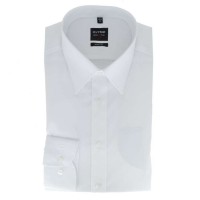 OLYMP Level Five body fit shirt UNI POPELINE white with New York Kent collar in narrow cut