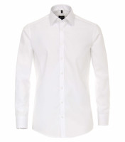 Venti overhemd MODERN FIT UNI POPELINE wit met Kentkraag in moderne snit